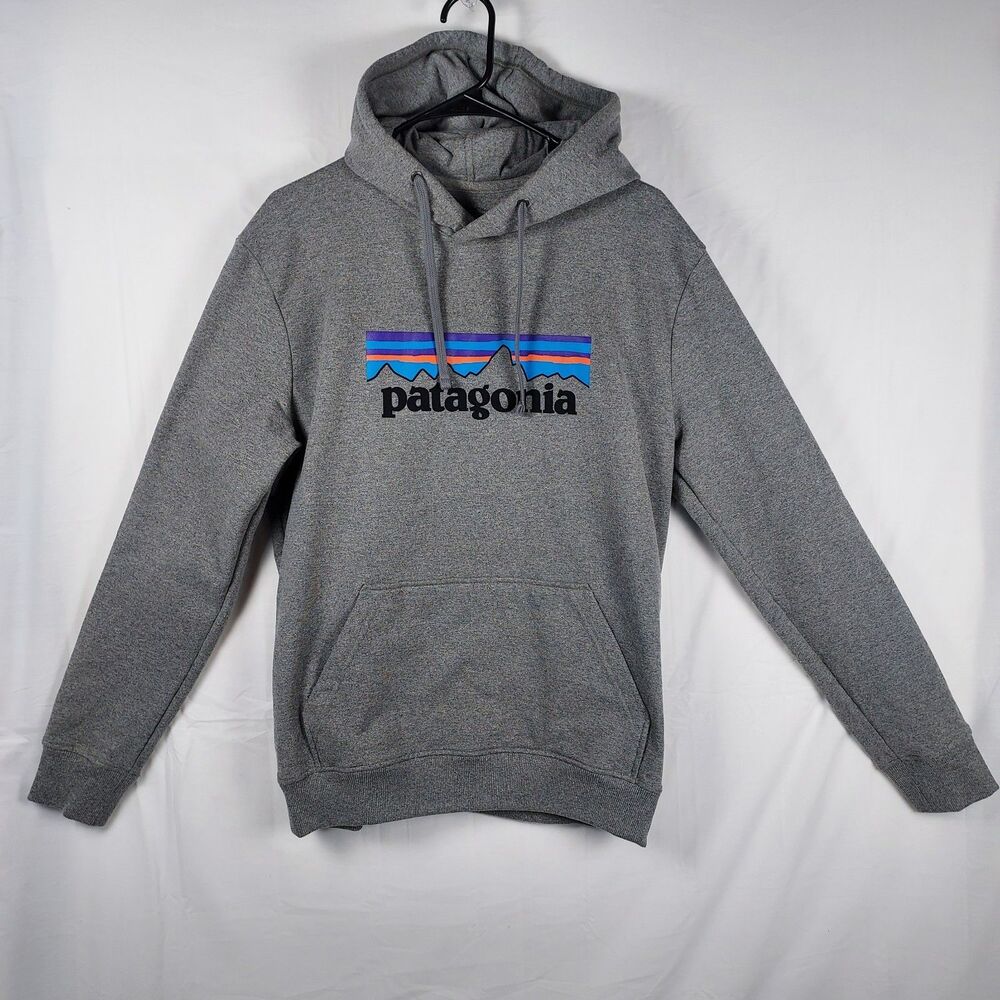 Patagonia P-6 Logo Uprisal Hoody Gray Men’s Medium Regular Fit Recycled Cotton